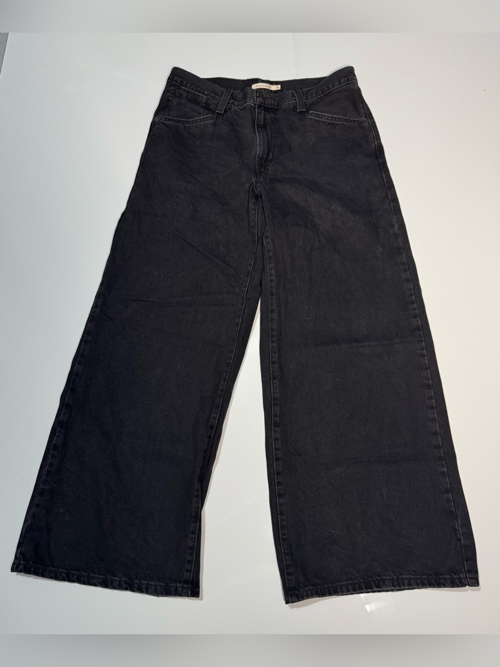Levi's 94 Baggy Wide Leg Jeans Denim Mid Rise Dark Wash Black 30 NWOT